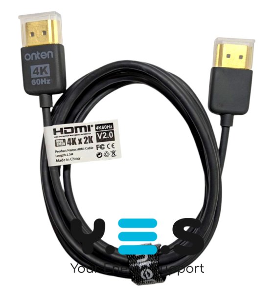 Ультратонкий HDMI‑кабель Onten 1,5 м (3,1 мм) HDMI‑HDMI, 4K@60Hz, HDTV 2.0, High Speed
