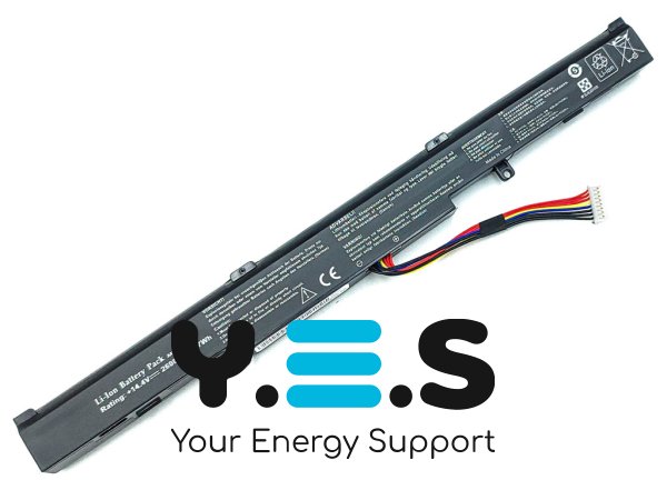 Акумулятор A41-X550E для ASUS F751LX/P750L/R751J/R752L/R752M, 14.4В 2600мА·год