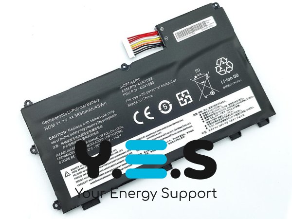 Акумулятор для Lenovo ThinkPad T430U/V490U/V590U 45N1090 (11.1V 3850mAh 42.7Wh; 11N3P51/L11S3P51/45N1088-91)