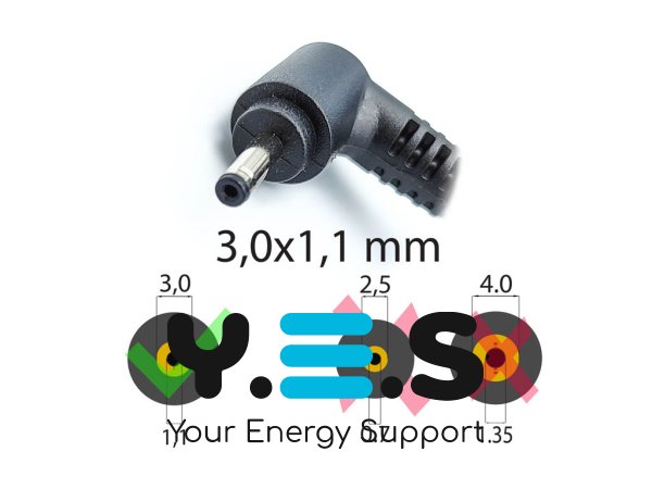 Зарядний пристрій для ASUS 19V 2.37A 45W, штекер 3.0×1.1 (квадратний), з вилкою