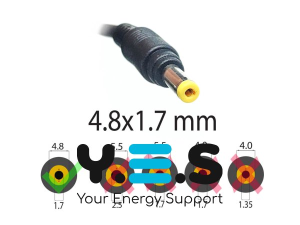 Блок живлення для HP 500/510/520/530/540/541/550 (19V 4.74A 90W, 4.8×1.7) Yellow, без кабелю