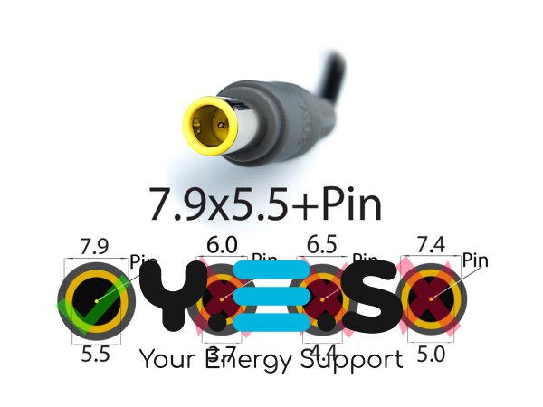 Зарядний пристрій для Lenovo 20V 4.5A 90W, штекер 7.9×5.5 мм + Pin