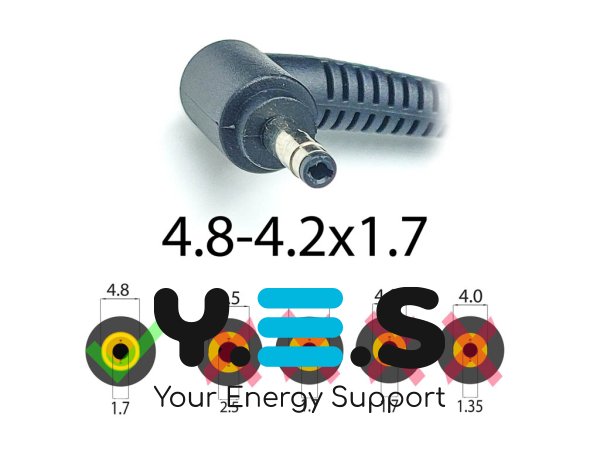 Зарядний пристрій для ноутбука Dell 90W 19.5V 4.62A, штекер 4.8×4.2×1.7, Bullet, без кабелю