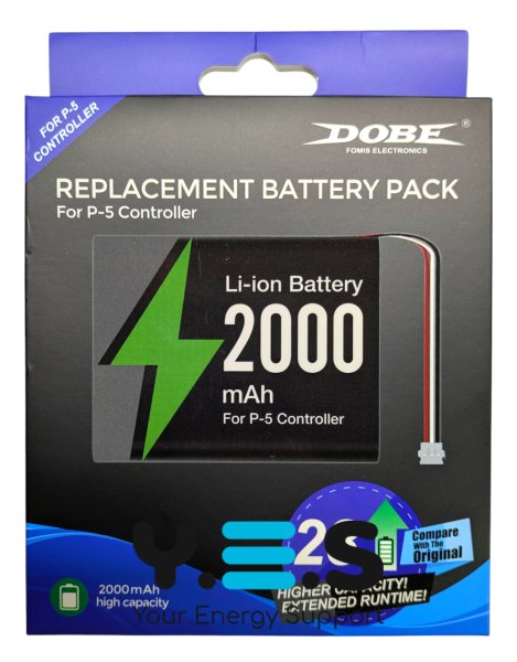 Акумулятор Dobe TP5-5516 2000 мА·год підвищеної ємності для геймпадів DualSense PS5