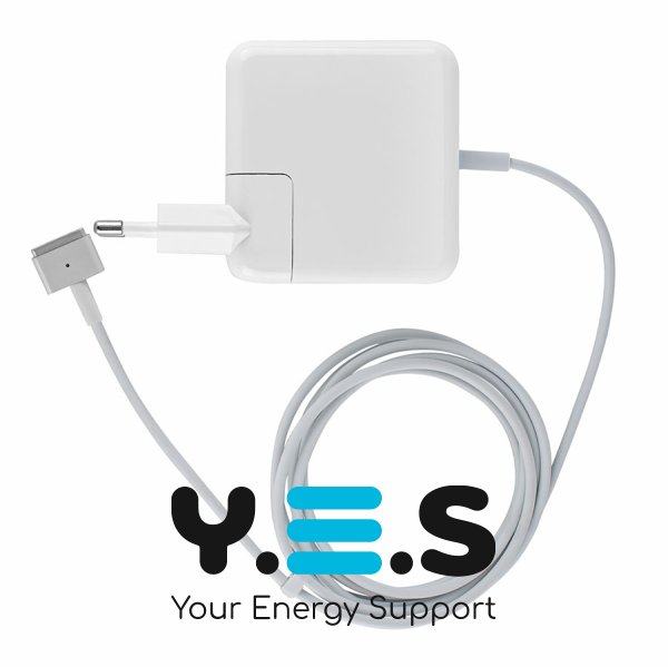 Зарядний адаптер Apple MagSafe2 45W (14.85V/3.05A) білий, квадратний, євровилка, A1436, T‑роз’єм