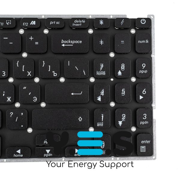 Клавіатура для ноутбука ASUS X509 series, RUS, чорна, без рамки (Уцінка)