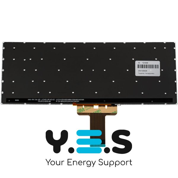 Клавіатура для ноутбука ASUS E410 series: RU, чорна, без рамки, підсвітка, жовтий Enter