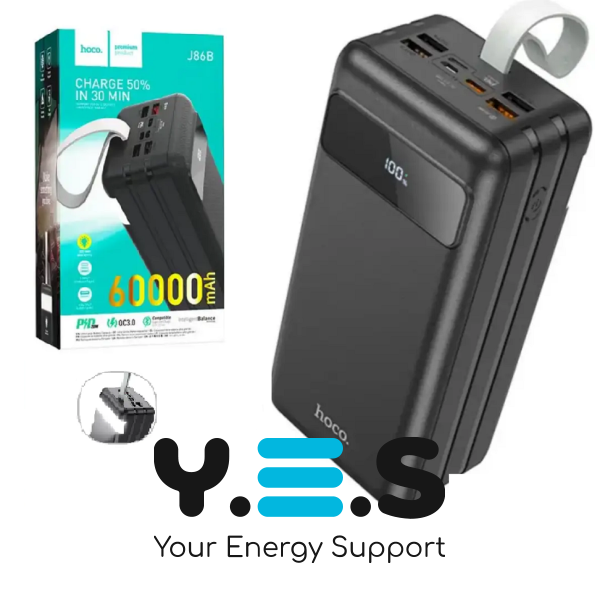 Павербанк Hoco J86B Electric 60000mAh 22.5W, чорний